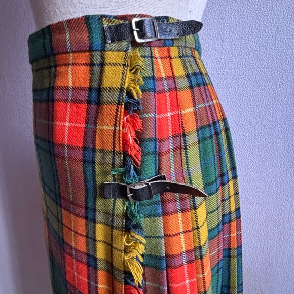 Scottish Tartan Plaid Pleated Wool Skirt - Picture 6 of 10